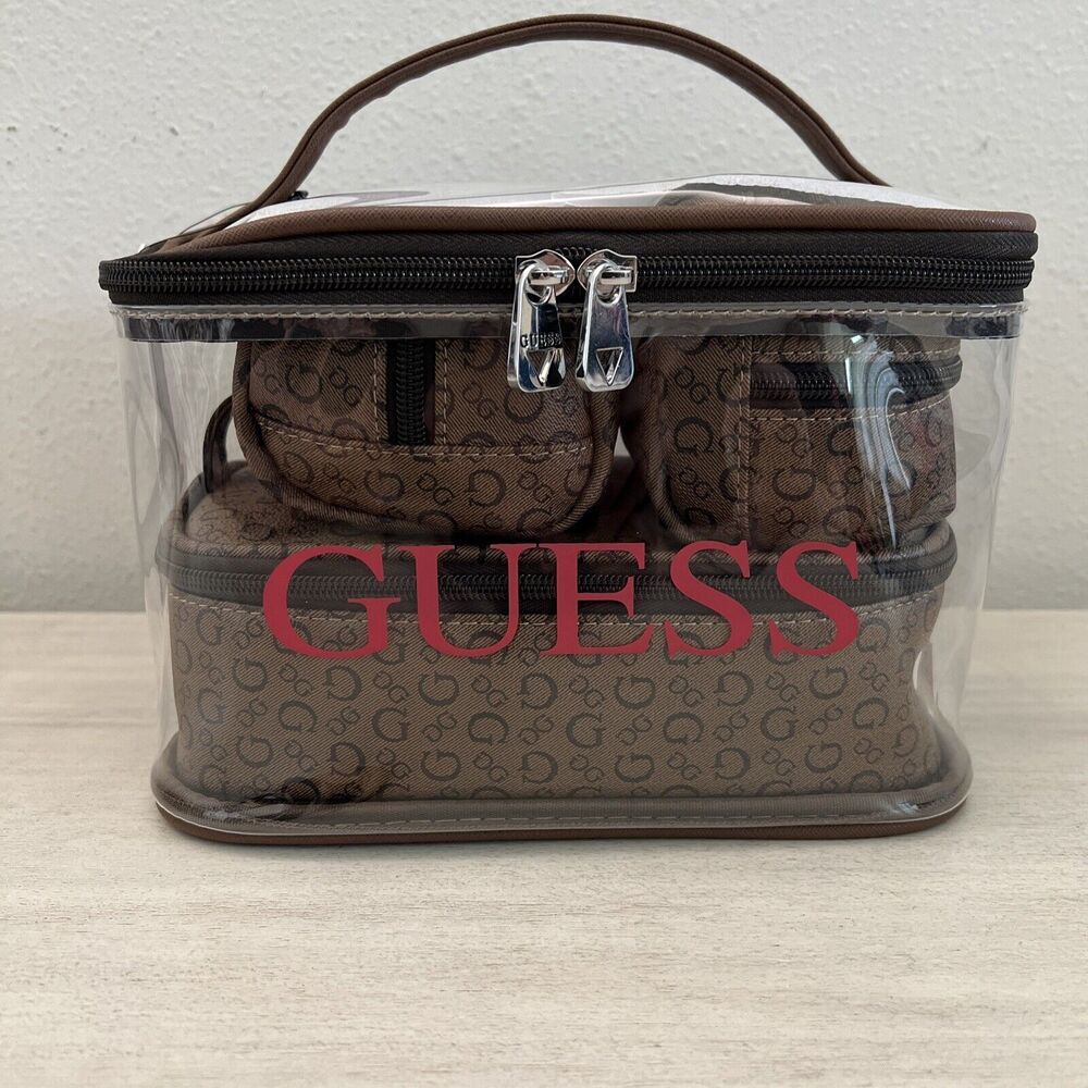 Guess V7200494 COCOA Multi 4-Piece Cosmetic Junction Travel Set Bag